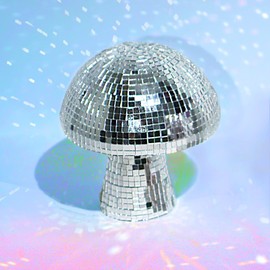 FunisFun Mushroom Disco Ball, Silver Mirror Glitter Disco Ball, Reflective Disco Ball Lights for Party, Room, Table Decor, Art Decorations (3.2 X 4 in)