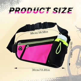 Guyode Bauchtasche mit Flaschenhalter, Laufgürtel, Running Belt, Trinkgürtel Laufen, mit Reißverschlusstaschen auf Reisen Joggen Wandern Hundespaziergänge Klettern (Flaschen Nicht Inklusive) Rot