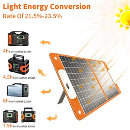 Flashfish 18V/60W Foldable Solar Panel Solar Charger Power Station Outdoor J7L4