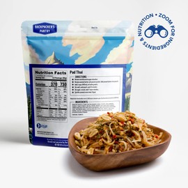 Backpacker's Pantry Pad Thai - Freeze Dried Backpacking & Camping Food - Emergency Food - 23 Grams of Protein, Vegan, Gluten Free - 2 Count