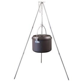 POENVFPO Trípode para Acampar, Soporte para Parrillas de Horno de Cocina de Metal Plegable Portátil, Juego de Trípode Colgante Flexible para Acampar, Picnic, Barbacoa y Cocinar