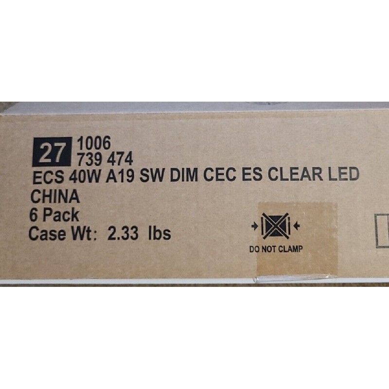 Eco-Smart 6x Lot Ecosmart 40W A19 Soft white 2700k Thinner