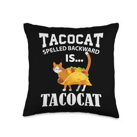 Sarcastic Sarcasm Funny Saying Taco Cat Lover Costume Throw Pillow