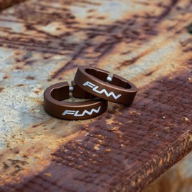 Funn Alloy Bike Grip Clamping Rings for Hilt, Holeshot MTB Grips, Grip Lock Rings for Securing Bicycle Handlebar Grips in Place (Brown)