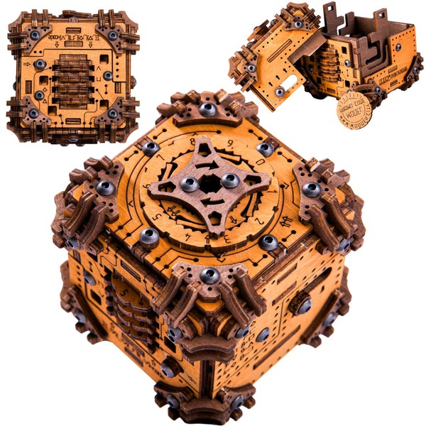 WOODEN.CITY Tesseract Holz Puzzle Box für Erwachsene – 3D Holzpuzzle
