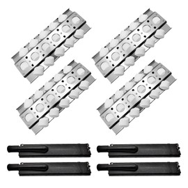 Htanch 16.5 inch Briquette Tray with 15.75 Inch Cast Iron Burner Repair Kit for Select Turbo Grill Parts, Burner Heat Plate Replacement for 720-0057,CG3CKW,CG3TCN Grills，4 Packs