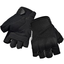 Harssidanzar Fingerless Motorcycle Gloves for Men with Motocross Bike Racing Off-Road Mountain Biking and Cycling SM059EU, Black, Size XL