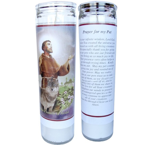 Gifts by Lulee, LLC Prayer for My Pet St Francis of Assisi 2 Candle Set with Prayer in The Back