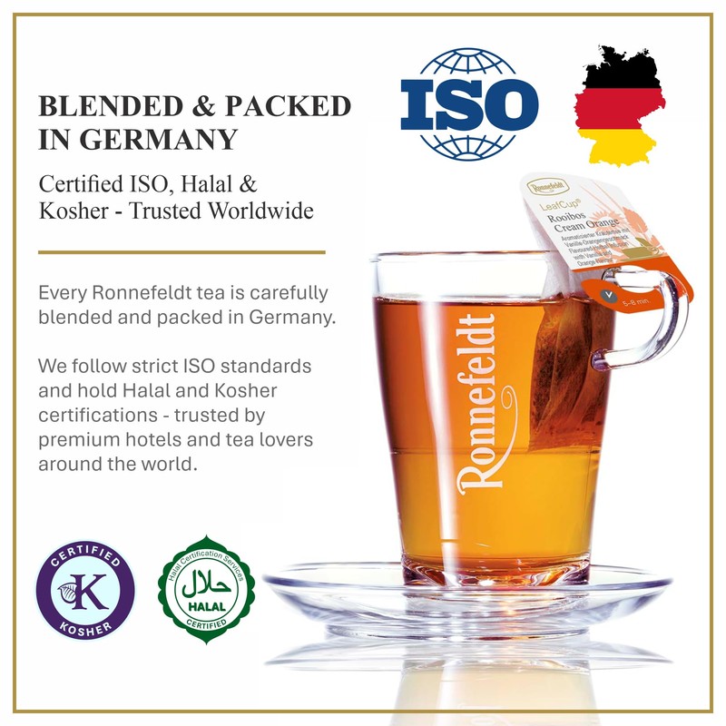 Ronnefeldt LeafCup Rooibos Cream Orange Chai – Naturally Caffeine-Free Red