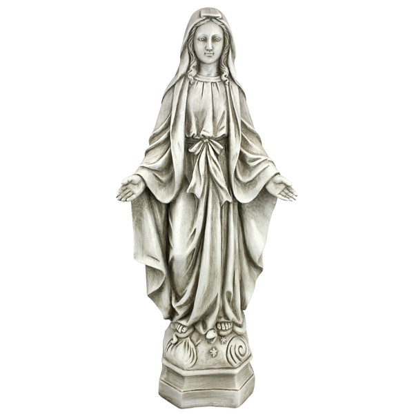 Design Toscano LY714287 Madonna of Notre Dame Garden Statue, Large, Antique Stone