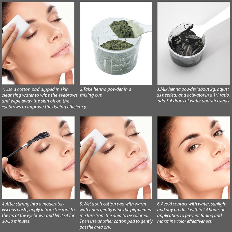 Comdian Henna Eyebrow Tint Kit, Natural Henna Eyebrow Dye Powder