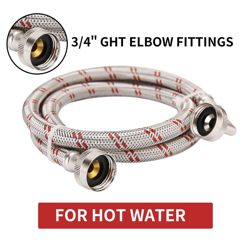 Roastove 6 feet Premium Stainless Steel Washing Machine Hoses with