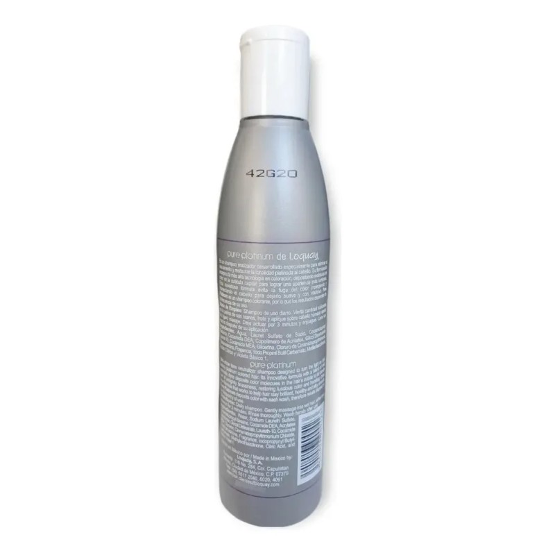 Shampoo Matizador Pure Platinum Anti-amarillos Loquay 250ml
