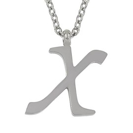 10:10 Damen-Halskette mit Buchstaben-Anhänger, Anfangsbuchstabe, aus Edelstahl, feine Kette aus Edelstahl, verstellbar, Regolabile, Edelstahl, Kein Edelstein