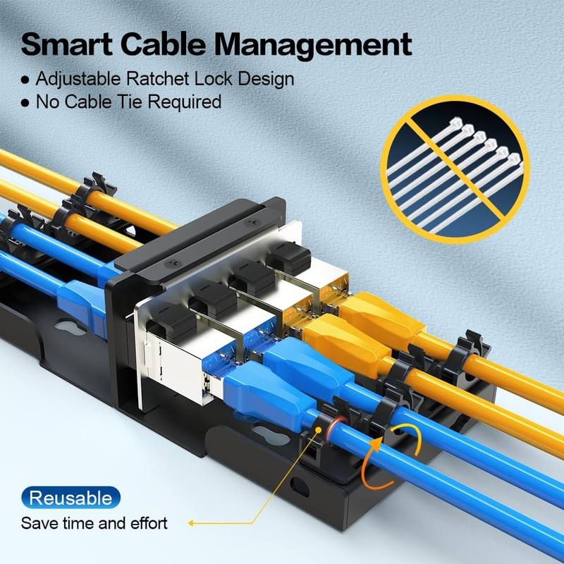 Enmane 4 Port Blank Keystone Patch Panel Shielded Network Patch