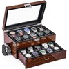 BEWISHOME High-End Watch Box, 20-Slot Watch Case with Large Glass