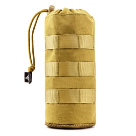 Little Fire Craft Molle Water Bottle Pouch Tactical Water Bottle Holder Military Drawstring Hydration Carrier (Tan)