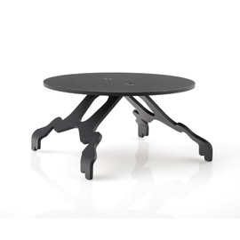 YEWTUTIS Multi-Functional Metal Stand for Desktop Black Sand Effect Speaker Desktop Speaker Mount Stands Mini Plant Holder (Round)