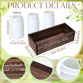 Retirement Gift for Women Men 3 Pcs Mason Jar Table Centerpiece with Wood Tray Farmhouse Coffee Table Decor for Dining Living Room Retirement Table Decorations for Mom Teacher Retiree Coworker