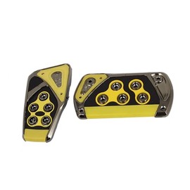 REPAIROCK Manual Car Clutch Brake Gas Pedal Pad Kit Set 2 Pcs Black Yellow Auto Replacement Parts
