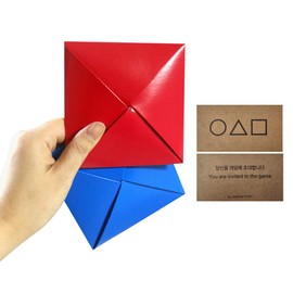 GASHINA STORY Ddakji(Ttakji) Game 4 Set + Sticker + Invitation Card from The TV Series Korean Traditional Game- Old-Fashioned Game kit