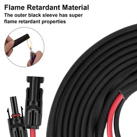 Geosiry 30FT 10AWG Solar Extension Cable with Female and Male Connectors, Solar Panel Extension Cable with Free Pair of Connectors for Solar Panels, Charge Controllers (10AWG, 30FT)