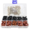 Bestartstore 130pcs 8/9/10/15/16mm Black and Brown Plastic Safety Nose D-Shape