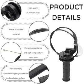 1 Pair of Gas Grips, Motorcycle Handlebar Grips 7/8 Inch 22 mm, Quick Throttle Grip, Throttle Grip Motorcycle Handlebar Grips with Cable, for 50cc 90cc 110cc 125cc 140cc 150cc 200cc 250cc Pitbike Dirt Bike