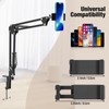 LJINGE Overhead Phone Mount with USB LED Light, Adjustable Articulating