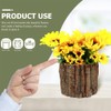 Operitacx 3pcs Wood Bark Flower Pot Natural Log Succulent Planter