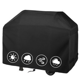 Zueyen Barbecue Cover Weatherproof 420D, Oxford Fabric Gas Grill Cover, Universal Protective Cover, Tarpaulin UV & Tear-Resistant BBQ Cover (132 x 66 x 109 cm)
