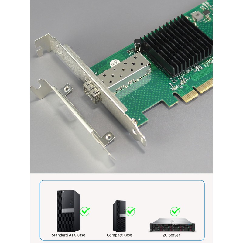 GLOTRENDS ST7315 1-Port 10Gb SFP+ Ethernet Network Card with Intel