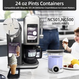4 Pack ninja creami swirl pints and Lids,NC700 Makers Containers Cups creami accessories ，Compatible with Ninja Swirl Ice Cream & Soft Serve Makers