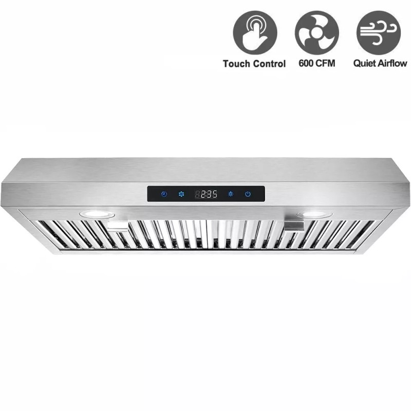 SNDOAS 30" Kitchen Under Cabinet Range Hood 600CFM Touch Panel