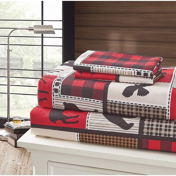 4-Piece King-Size Bed Sheet Set - Lodge Life - Lodge