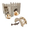 JOURINE 2 PCS Wooden Hamster Maze & Arch Bridge Easy
