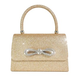 RPAEOY Damen Clutch Elegante Fliege Handtasche Glitzer Tasche Abendtasche Brauttasche Tasche Crossbody Umhängetasche für Hochzeit Party Date Abschlussball Gold