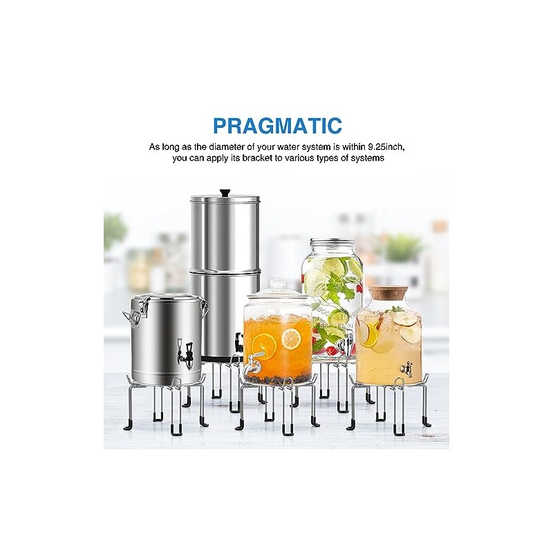 Gravity-Fed Water Filter System Stand, Detachable Stainless Steel Stand Compatible