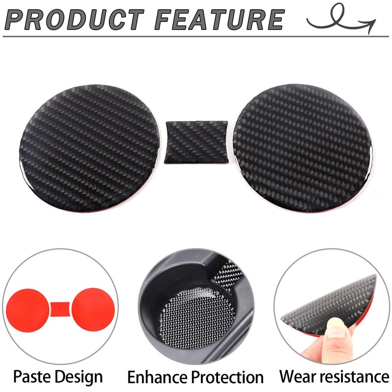 Lcojicep Car Central Control Cup Holder Panel Sticker Compatible with