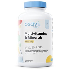 Osavi Multivitamin & Minerals OneDaily – 180 Capsules | Supports Energy Metabolism, Nervous System & Immune Function | Unique Blend of Vitamins, Minerals & BioPerine® for Enhanced Absorption