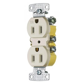 HUBBELL WIRING GIDDS-606462 RR15SLATR Receptacle 15A Tamper Proof Almond-606462, Light Almond