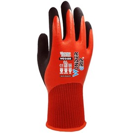 Wondergrip - Thermo Lite Plus - WG-348R Safety Gloves - Double Latex Coating - 100% Waterproof - Thermal - IT-Compatible & High Grip - For Cold and Wet Conditions - Red - Large