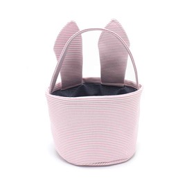 Bolsas de Pascua con orejas de conejo de Pascua – Cubo de conejo de Pascua para niños (rosa)