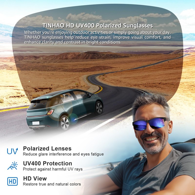 TINHAO Polarized Fit Over Sunglasses Unisex Wear Over Glasses Sunglasses