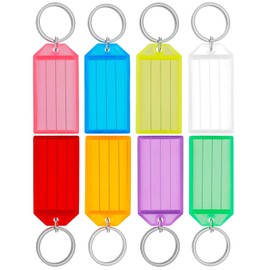ZZHBSR Key Fobs, Pack of 32 Labelable Gift Tags, Plastic Key Tags Key Tags with Key Rings Key Label for Keys Suitcases Pets Marking