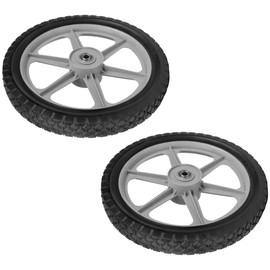 VIRTIONZ 335110B Spoked Plastic Wheel, 14" x 1.75", Black Pack of 2