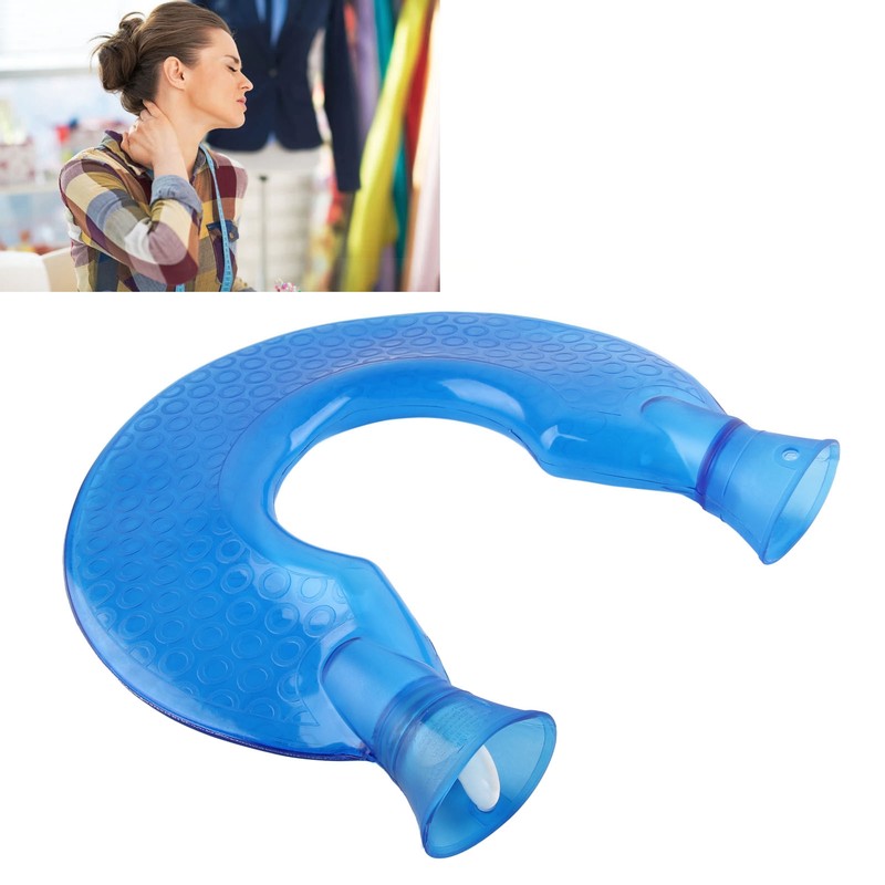 1400ml U Shaped Hot Water Bag Translucent Blue PVC Heating
