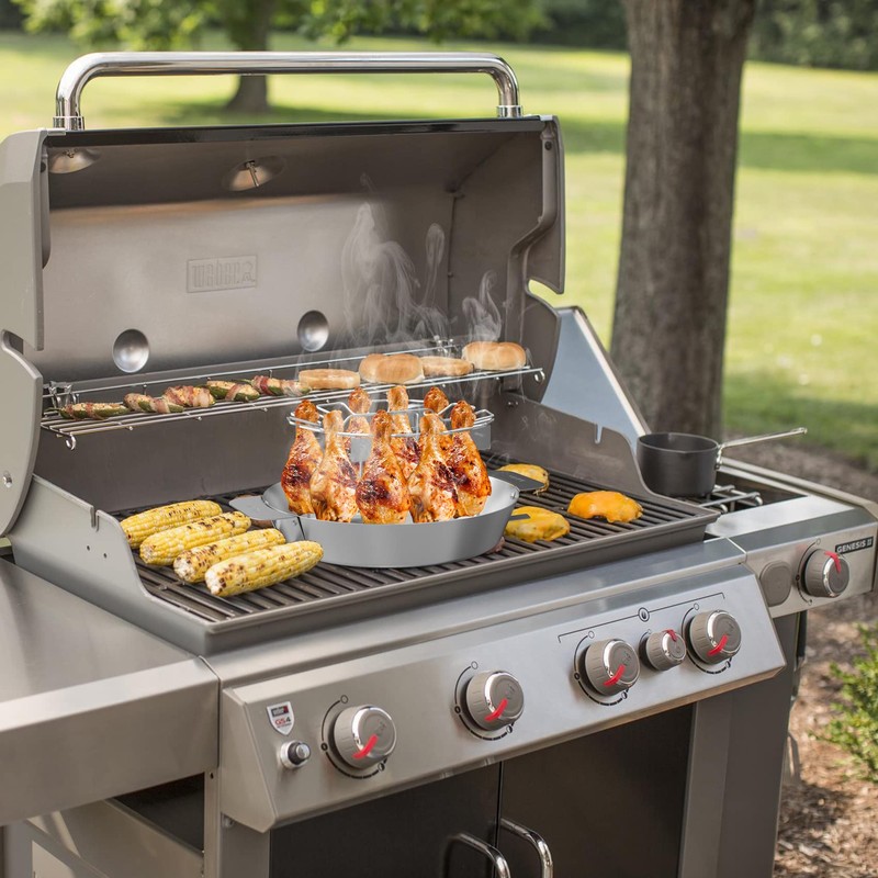Onlyfire Stainless Steel Chicken Wing Leg Rack with Drip Pan,