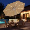 HOMSHADE 9ft Aluminum Patio Umbrella with Solar Lights - Outdoor