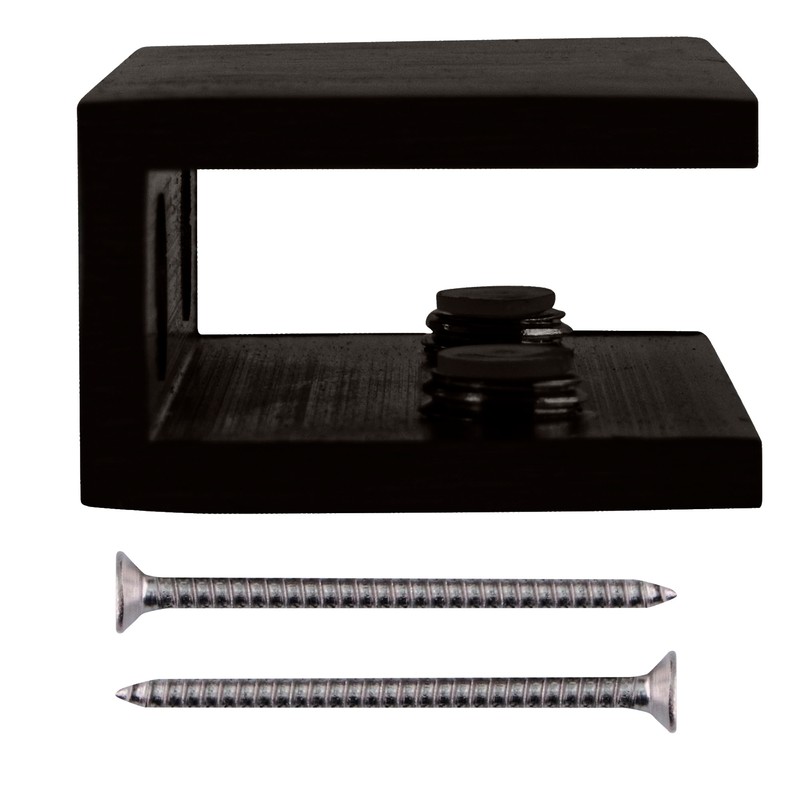 CRL Oil Rubbed Bronze No-Drill Fixed Panel Glass Clamp for